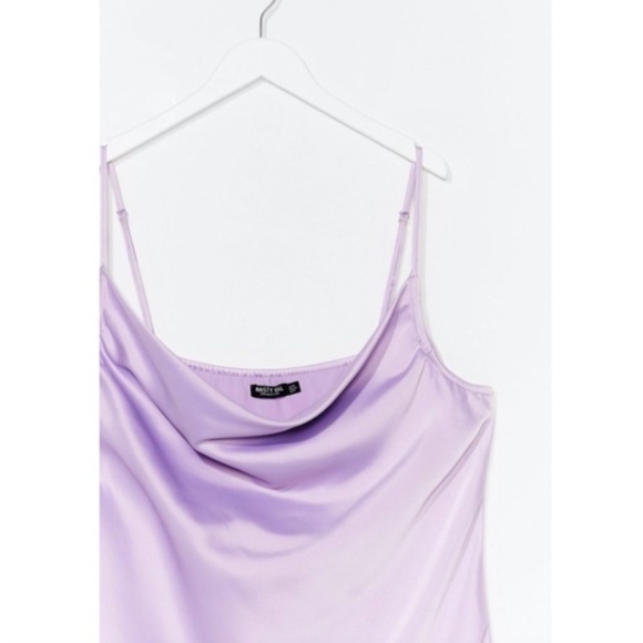 NWT Satin Cowl Mini Dress - Picture 2 of 3